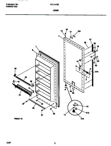 02 - Door parts for Frigidaire Freezer FFU14F9FW1 from AppliancePartsPros.com