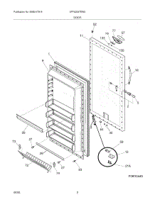 03 - Door parts for Frigidaire Freezer AFFU2067EW2 from AppliancePartsPros.com