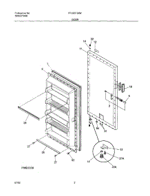 03 - Door parts for Frigidaire Freezer FFU20F3AW4 from AppliancePartsPros.com