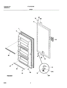 03 - Door parts for Frigidaire Freezer FFU21K2CW0 from AppliancePartsPros.com