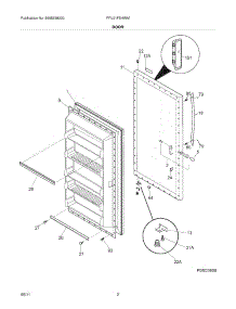03 - Door parts for Frigidaire Freezer FFU21F5HWM from AppliancePartsPros.com