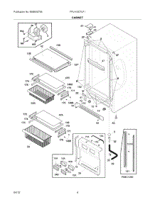 05 - Cabinet parts for Frigidaire Freezer FPUH19D7LF1 from AppliancePartsPros.com