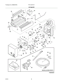 09 - Ice Maker parts for Frigidaire Freezer FPUH19D7LF1 from AppliancePartsPros.com