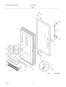 03 - Door parts for Frigidaire Freezer FFU17M7HWJ from AppliancePartsPros.com