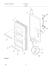03 - Door parts for Frigidaire Freezer FFU2124DW11 from AppliancePartsPros.com