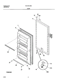 03 - Door parts for Frigidaire Freezer FFU17K1CW0 from AppliancePartsPros.com