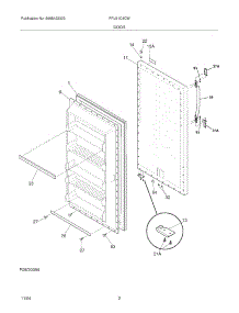03 - Door parts for Frigidaire Freezer FFU21C4CW4 from AppliancePartsPros.com