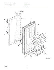 03 - Door parts for Frigidaire Freezer FPUH19D7LF0 from AppliancePartsPros.com
