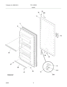 03 - Door parts for Frigidaire Freezer FFU1152DW3 from AppliancePartsPros.com