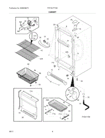 05 - Cabinet parts for Frigidaire Freezer FKFH21F7HWC from AppliancePartsPros.com