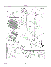 05 - Cabinet parts for Frigidaire Freezer FFU20FC6AW5 from AppliancePartsPros.com