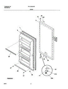 03 - Door parts for Frigidaire Freezer FFU12K0CW0 from AppliancePartsPros.com