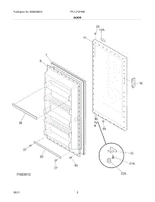 03 - Door parts for Frigidaire Freezer FFU12F2HW8 from AppliancePartsPros.com