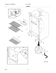 05 - Cabinet parts for Frigidaire Freezer FFU12F2HW8 from AppliancePartsPros.com