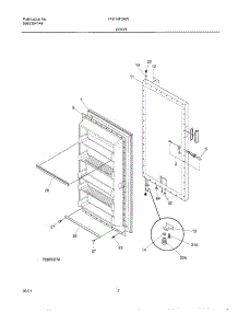 03 - Door parts for Frigidaire Freezer FFU14F3AW0 from AppliancePartsPros.com