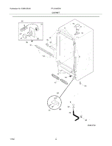 05 - Cabinet parts for Frigidaire Freezer FFU14K0DW1 from AppliancePartsPros.com