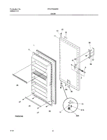 03 - Door parts for Frigidaire Freezer FFU17G3AW0 from AppliancePartsPros.com