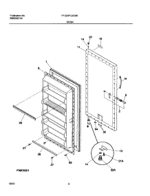 03 - Door parts for Frigidaire Freezer FFU20FC4CW0 from AppliancePartsPros.com