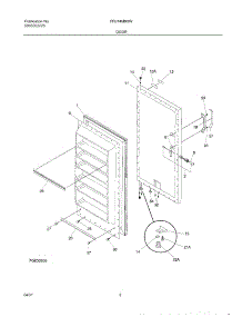 03 - Door parts for Frigidaire Freezer FFU14M8HW2 from AppliancePartsPros.com