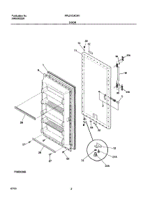 03 - Door parts for Frigidaire Freezer FFU21C4CW1 from AppliancePartsPros.com