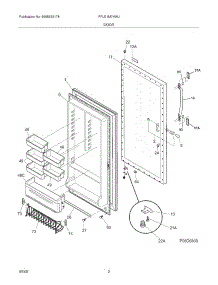 03 - Door parts for Frigidaire Freezer FFU21M7HWJ from AppliancePartsPros.com