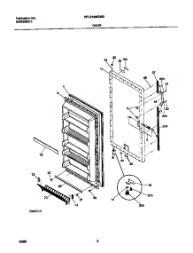 02 - Door parts for Frigidaire Freezer FFU21M8GW0 from AppliancePartsPros.com