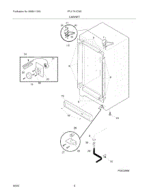 05 - Cabinet parts for Frigidaire Freezer FFU17K1CW2 from AppliancePartsPros.com