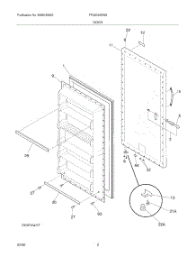 03 - Door parts for Frigidaire Freezer FFU2064DW5 from AppliancePartsPros.com