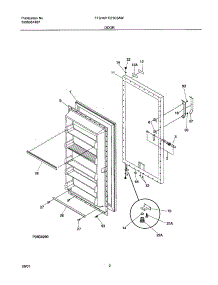 03 - Door parts for Frigidaire Freezer FFU21C3AW0 from AppliancePartsPros.com