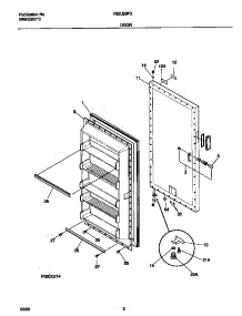 02 - Door parts for Frigidaire Freezer F82U20F3W0 from AppliancePartsPros.com