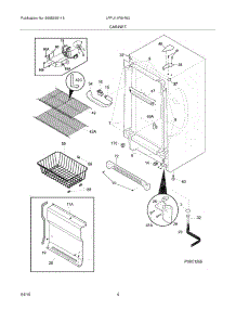05 - Cabinet parts for Frigidaire Freezer LFFU14F5HWJ from AppliancePartsPros.com