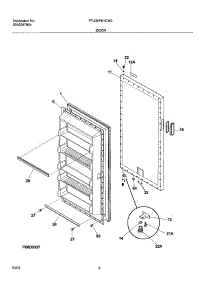 03 - Door parts for Frigidaire Freezer FFU20FK1CW0 from AppliancePartsPros.com