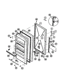 02 - Door parts for Frigidaire Freezer FFU17D9AW4 from AppliancePartsPros.com