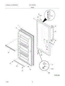 03 - Door parts for Frigidaire Freezer LFFU14F5HWH from AppliancePartsPros.com