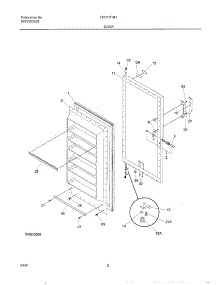 03 - Door parts for Frigidaire Freezer FFU17F9HW3 from AppliancePartsPros.com