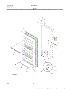 03 - Door parts for Frigidaire Freezer FFU20F3AW0 from AppliancePartsPros.com
