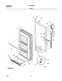 03 - Door parts for Frigidaire Freezer FFU20FG6AW0 from AppliancePartsPros.com