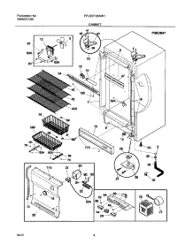 05 - Cabinet parts for Frigidaire Freezer FFU20FG6AW1 from AppliancePartsPros.com