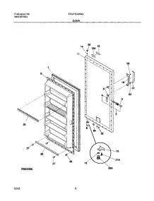 03 - Door parts for Frigidaire Freezer FFU21C5AW2 from AppliancePartsPros.com
