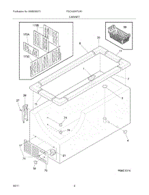 05 - Cabinet parts for Frigidaire Freezer FGCH20M7LW1 from AppliancePartsPros.com