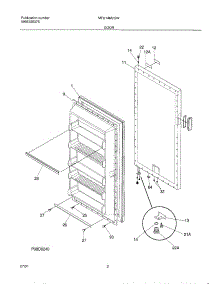 03 - Door parts for Frigidaire Freezer MFU14M2GW4 from AppliancePartsPros.com