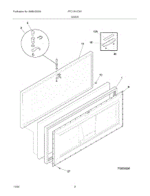 03 - Door parts for Frigidaire Freezer FFC13K1CW1 from AppliancePartsPros.com