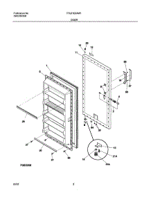 03 - Door parts for Frigidaire Freezer FFU21G5AW1 from AppliancePartsPros.com