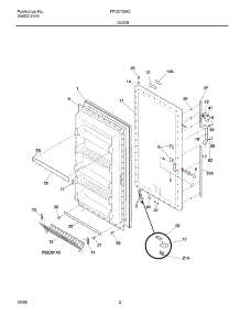 02 - Door parts for Frigidaire Freezer FFU21D9GW0 from AppliancePartsPros.com