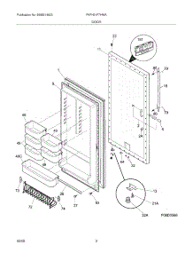 03 - Door parts for Frigidaire Freezer FKFH21F7HWA from AppliancePartsPros.com