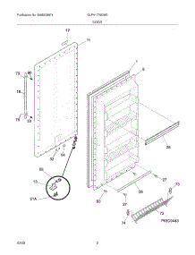03 - Door parts for Frigidaire Freezer GLFH1779GW0 from AppliancePartsPros.com