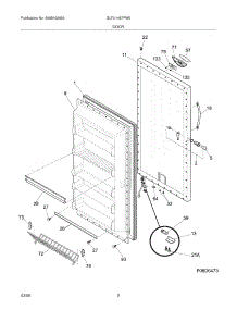 03 - Door parts for Frigidaire Freezer GLFU1467FW0 from AppliancePartsPros.com