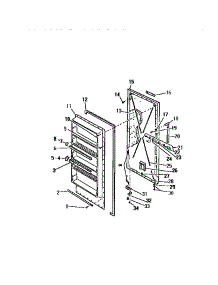 04 - Freezer Door parts for Frigidaire Freezer UFP19HW5 from AppliancePartsPros.com