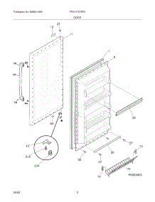03 - Door parts for Frigidaire Freezer FPUH17D7KF0 from AppliancePartsPros.com