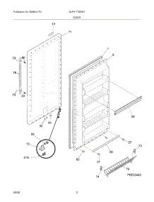 03 - Door parts for Frigidaire Freezer GLFH1779GW1 from AppliancePartsPros.com